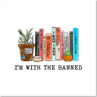 I'm With The Banned Reading Book, Banned Book , Reading Lover Gift For Librarian,book lover, floral book, Posters and Art